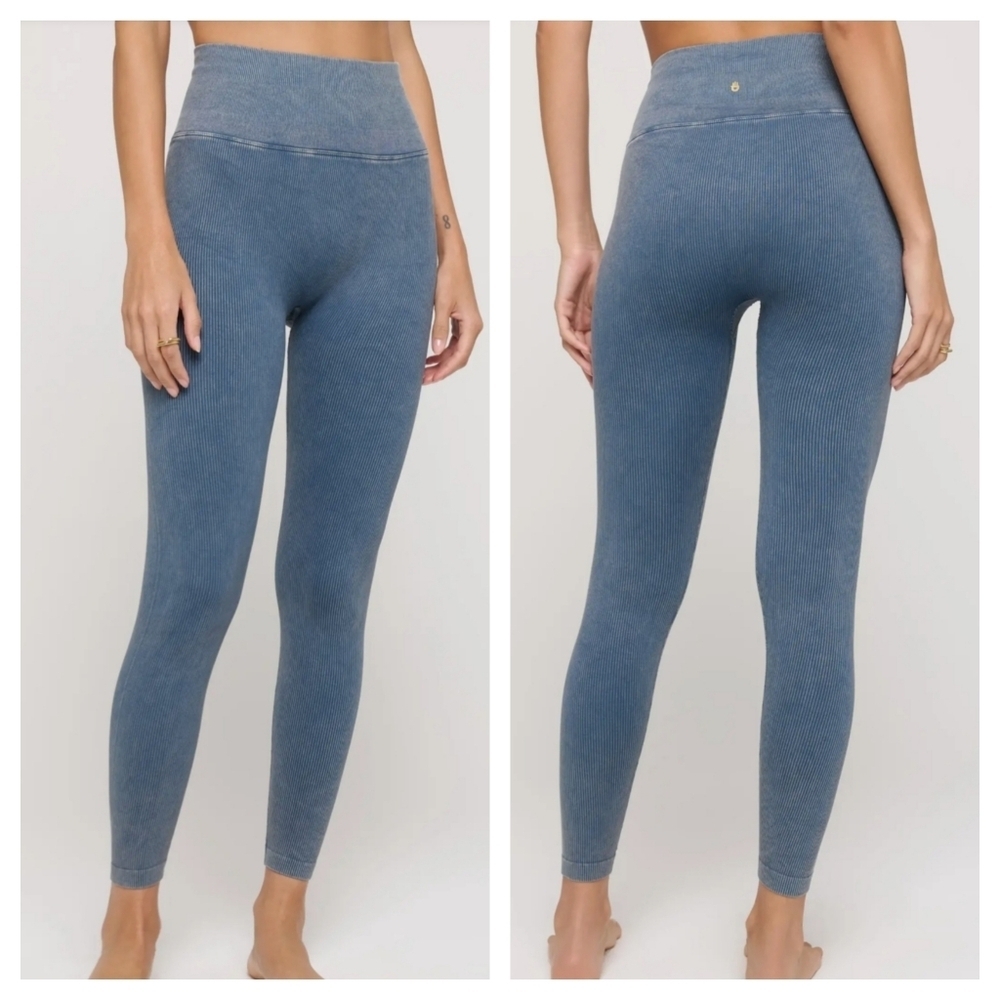 Spiritual Gangster Love Sculpt 7/8 Leggings Orion Blue Ribbed